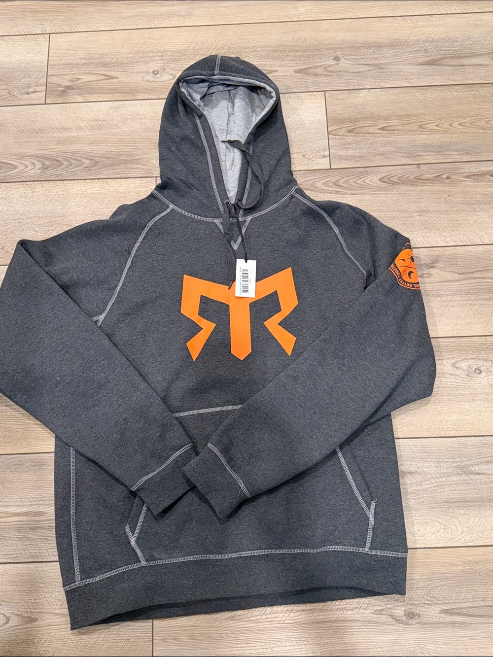 Men's Ragnar Charcoal Hoodie with Orange Logo